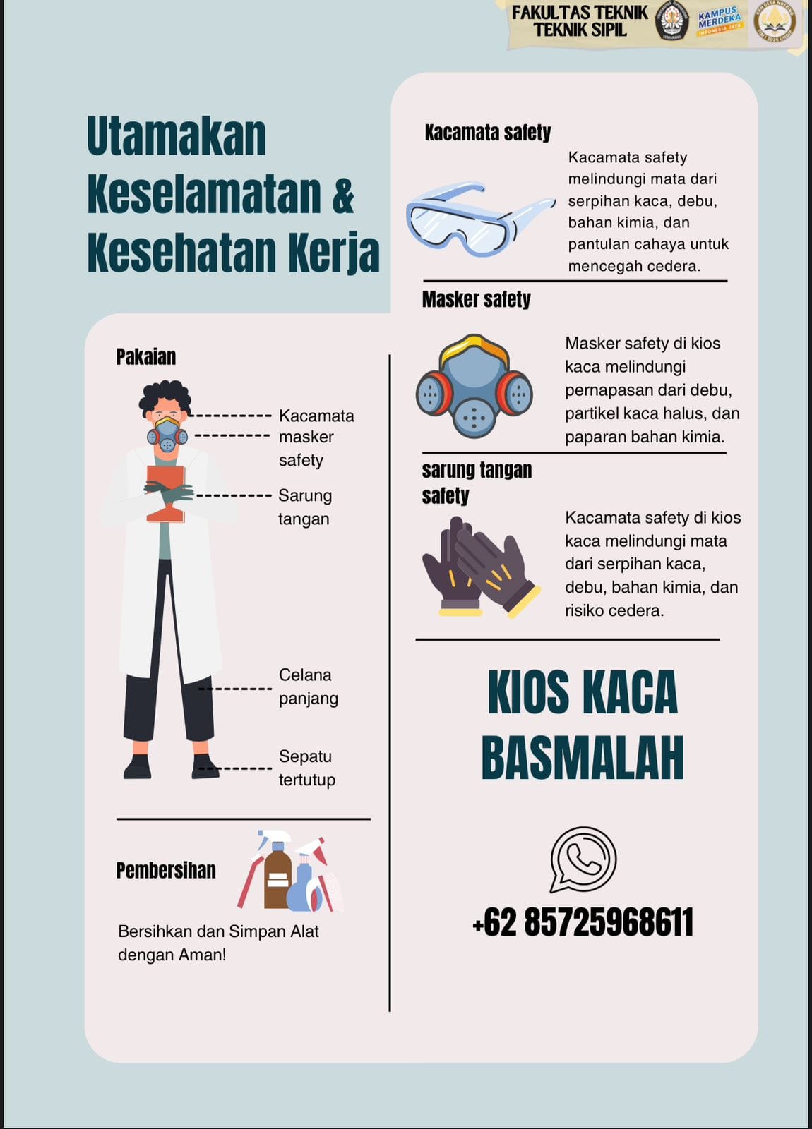 A poster with text and pictures of safety equipmentAI-generated content may be incorrect.