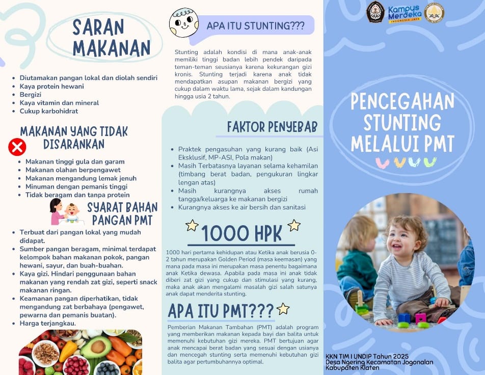 Cegah Stunting dan Gizi Buruk, Mahasiswa KKN UNDIP Lakukan Edukasi dan Pendampingan Pembuatan Pemberian Makanan Tambahan pada Balita di Desa Ngering