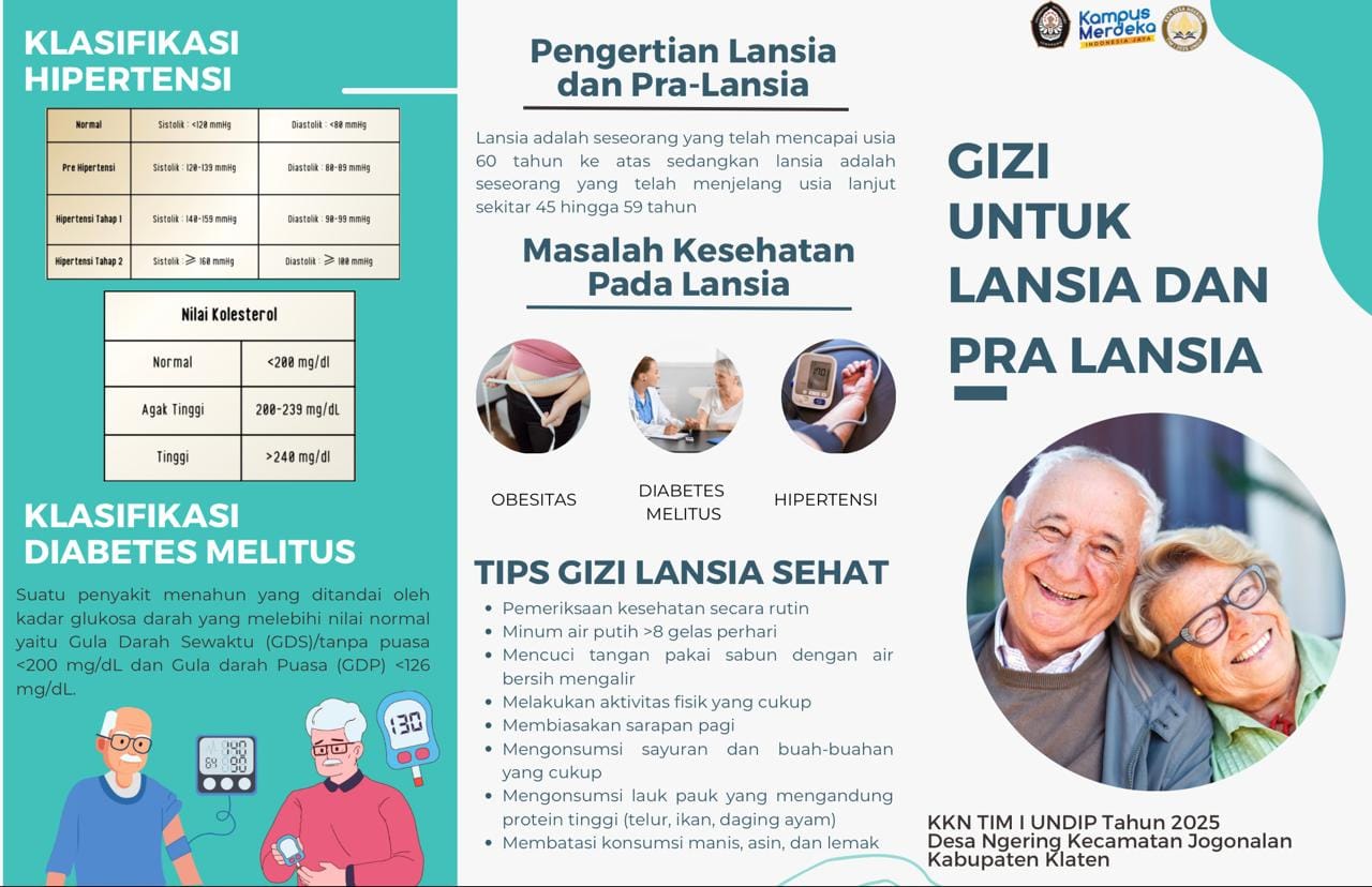 Sadarkan Pentingnya Nutrisi, Mahasiswa KKN UNDIP Lakukan Edukasi Gizi Pada Lansia dan Pra-lansia di Desa Ngering