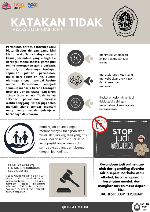 Upaya Pemberdayaan Masyarakat dan Penguatan Nilai Sosial, Mahasiswa KKN UNDIP Adakan Edukasi Bahaya Judi Online di Desa Joton Upaya Pemberdayaan Masyarakat dan Penguatan Nilai Sosial, Mahasiswa KKN UNDIP Adakan Edukasi Bahaya Judi Online di Desa Joton