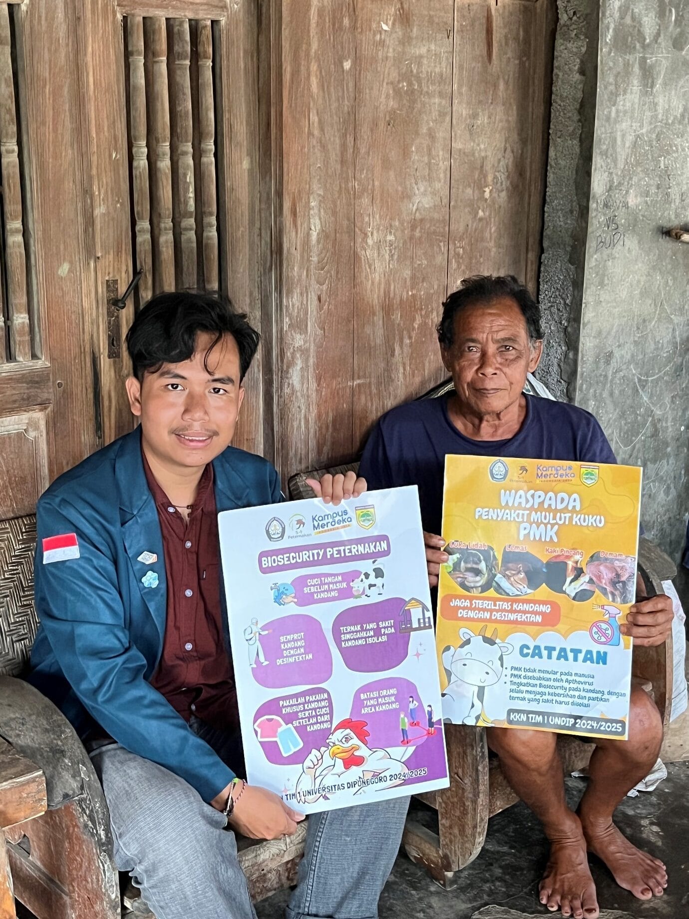 Mahasiswa KKN UNDIP Terapkan Biosecurity pada Peternakan Rakyat dengan Desinfektan dan Zona Biosecurity kepada Peternak dan Kelompok Tani 