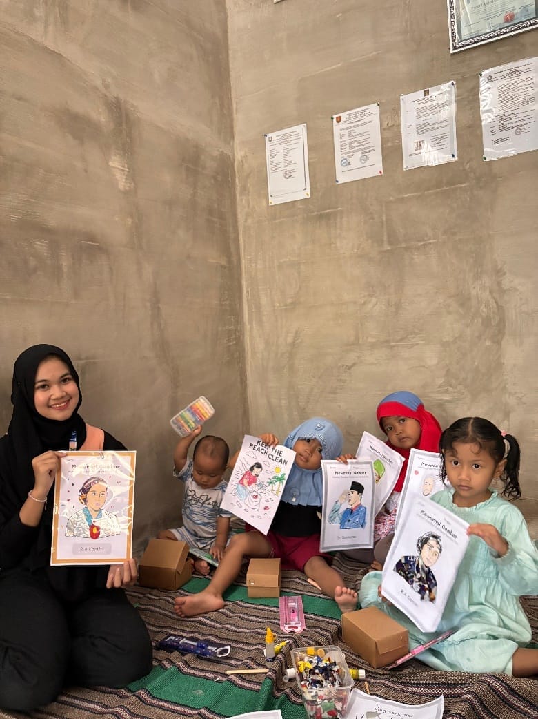 A person holding a picture of children AI-generated content may be incorrect.